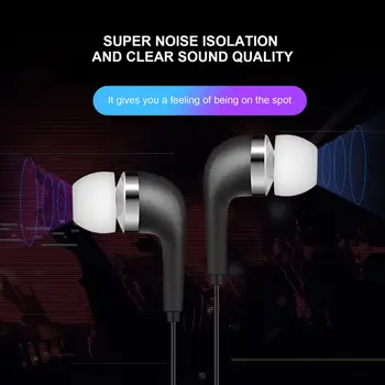 Universaalne-kõrva Müra ReductionWired Kõrvaklapid, In-ear Universaalne 120cm 3.5 mm Stereo Sport Headset koos Mic Nutitelefoni