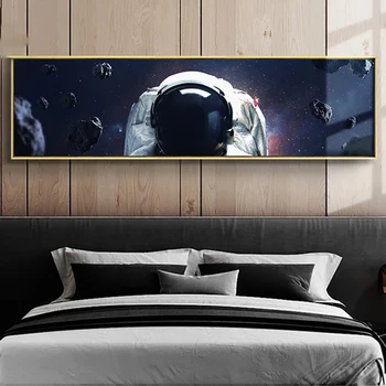 Universumi Ruumi Planeedi Astronaut Lõuendile Maali Suur Suurus Pika Pilt Spaceman Plakat Maali Magamistuba Põhjamaade Seina Kunst Seinamaaling