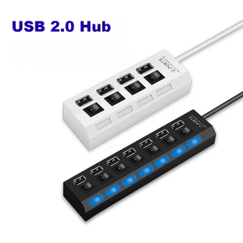 USB 3.0 Hub-USB 2.0 Hub Splitter 4/7 Multi Port Expander on/OFF Lüliti-USB-Hab kiire Adapter PC-Arvuti