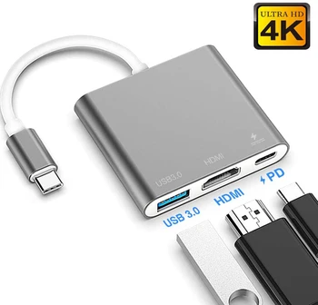 USB-3.1 Type-C-Hub HDMI Adapter RJ45 4K Thunderbolt-3 USB-C-Hub 3.0, VGA TF SD Lugeja Pesa MAKSEVIIVITUSE MacBook Pro Air 13 2020 2021