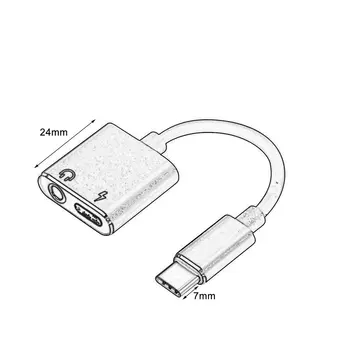 USB-C Jack 3.5 Type C Kaabel-Adapter 2-in-1 USB-C Tüüpi 3,5 mm Kõrvaklapid Audio Converter Laadimise Adapter Kaabel
