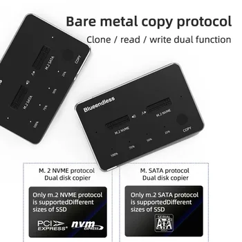 Usb-EU External Box Ruum Juhul, USB-3.1 M. 2 SATA NVME Dual-Bay SSD Korpuses Väline Dual Kõvaketas Hdd Dokk