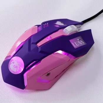 USB Wired Gaming Mouse Pink Arvuti Professionaalne E-spordi Hiirt 2400 DPI Värviline Taustavalgustusega Silent Mouse Lol Andmete Sülearvuti