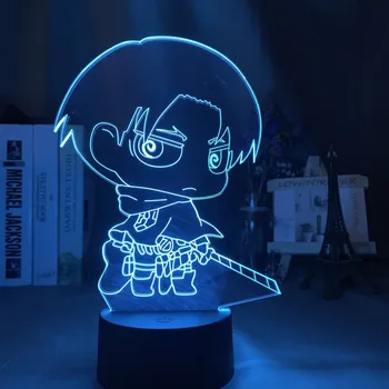 Uus Akrüül 3d LED Night Light Anime Rünnak Titan Kelle Yeager Levi Ackerman Tabel Lamp Touch Sensor Nightlight Kingitus Lastele
