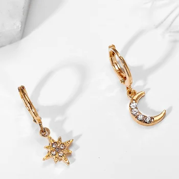 Uus Bijoux Crystal Star Moon Sun Kaelakee Komplekt 2020 Kuld Tolknema Kõrvarõngad Naistele Kingitus Elegantne Mood Ehteid Komplekti Kingitused