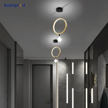 Uus Disain Gold Vahekäiguga Lühter Koridori Rõdu Loft Hall Kaasaegse Kodu Deco LED Tuled, Sise-Valgusti Läikelakid AC 90-260V