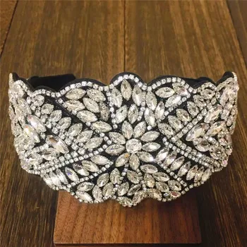 Uus Disain Lai Luksus Barokk Rhinestone Peapaela Naiste Hõbedast Värvi Täis Kristall Teemant Hairband Juuksed Hoop Tüdrukud Kingitus