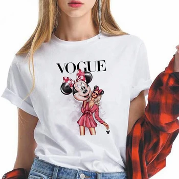 Uus Disney Miki Hiir Minni T-Särk VOGUE Naiste Kawaii Cartoon Graafika Daisy Duck Tees T-särk Unisex Mood Tshirt Naine