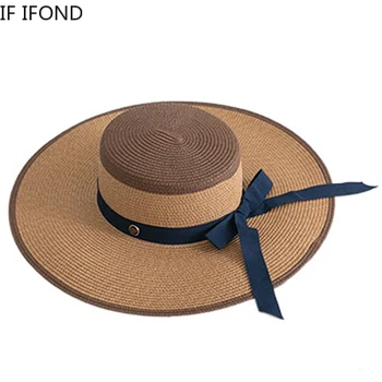 Uus Lady Käsitöö Suvi Olkihattu Päikesekaitse Beach Müts Laia Ääreni Korter Bowknot Straw Hat Mood Panama Poole Kork