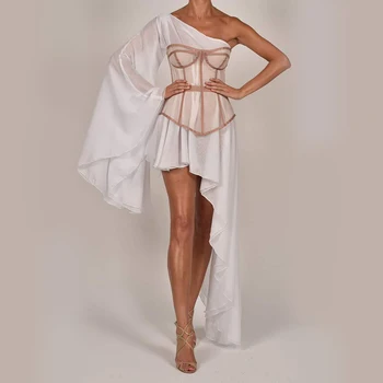 Uus Mood Naiste Vabaaja Pikk Õhtu Poole Vestido Split Elegantne Daam Sifonki Maxi Kleidid