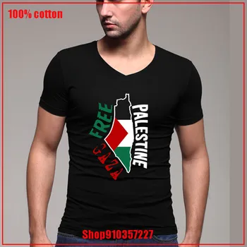 Vaba Palestiina Gaza sektori Palestiina ma Armastan Paletine V-kaelus T-Särk Puuvill Pehme Kõrge Kvaliteedi Tee Tops pluss suurus särk mens tops
