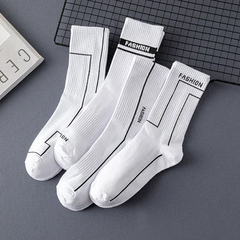 Valge Geomeetria Sokid Naiste Lühike Mood Triibuline Daamid Keskmise Toru Sokk Kirja Vabaaja Naljakas Harajuku Streetwear Rula Sox