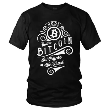 Vintage Bitcoin Aastal Krüpto loodame, Tshirt Mehed Streetwear Tees Top Puuvillased T-Särgid, Lühikesed Varrukad Blockchain BTC T-särk Kingitus Idee