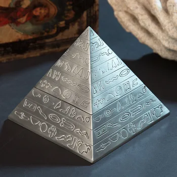 Vintage Egiptuse Püramiidid Tuhatoosi Metallist Tuhatoosi Kaanega Kodu Kaunistamiseks Office Desk Ornament Poiss Kingitus Suitsetamine Tarvikud