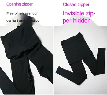 Väljas Sugu Püksid Naiste Seelik Püksid Puuvilla Kõhn Kõrge Vöökoht Säärised Naissoost Avatud Croth Lukuga Must Püksid Pluss Suurus