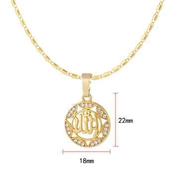 Võlu Islami Allah Moslemi Kaelakee Naiste Ehted Kuld/Hõbe Värvi Ring Religioosne Moslem Ehete hulgimüük
