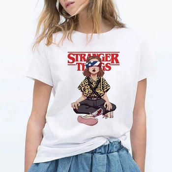 Võõras asju, 3 t-särk Üksteist 2019 naiste uued tshirt hip-hop 90s gooti naiste riided femme streetwear kawaii Tagurpidi