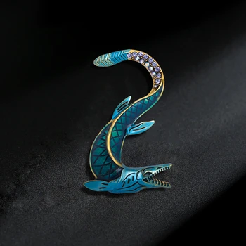 Wuli&baby Emailiga Blue Dragon Prossid Naiste Unisex 2-värv Sea Dragon Loomade Partei Kontoris Sõle Sõrmed Kingitused
