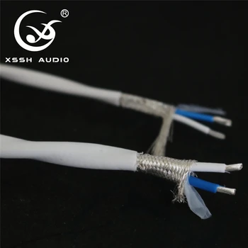 XSSH audio Tf puhas OFC vask pinnatud hõbe 4mm ja 6mm 2 core hõbetatud Audio Kaabli Liin pikendusjuhet