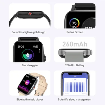 1.69 Tolline Smartwatch Mehed Naised Multi-Sport-Režiim Täielikult Puutetundlik Ekraan, Nutikas Vaadata Kõne Funktsioon PPG Vaata Apple iOS Android