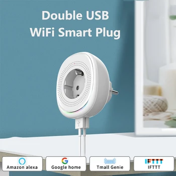 1-6TK WiFi Smart Wireless Plug ELI Adapter Remote hääljuhtimine Power Energy Monitor Pistikupesasse Taimer Pesa Alexa Google Kodu