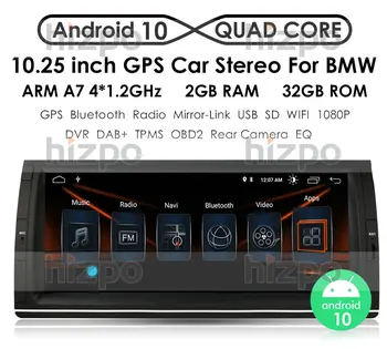 10.25-Tolline Android GPS Auto Raadio Bmw X5 E53 E39 E38 M5 BT RDS-USB-SD EQ 4G RAM 64G ROM WIFI Stereo Multimeedia Mängija