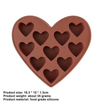 10-Süvend DIY Silikoon Hallituse Armastus Südame Kujuga Fondant Kook Šokolaadi Hallitus