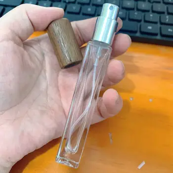 10MLCylindrical Square Puidust Kork Parfüümi Spray Pudel 10TK/PALJU