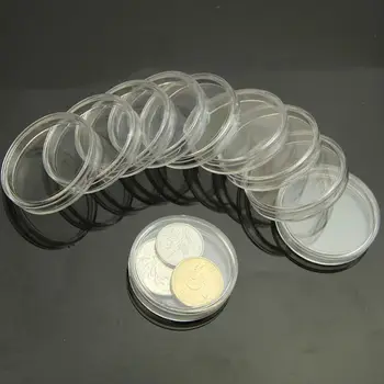 10tk 35mm Kasulik, Selge Ring Juhtudel Mündi Ladustamise Kapslid Omanik Ring Plastikust