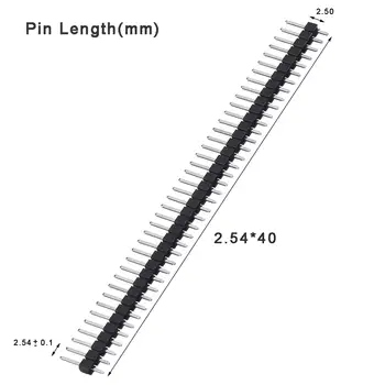 10tk/sets 40 Pin-1X40 ühes Reas Mees ja Naine 2.54 Purunev Pin Header-Liides Ribad Arduino Must
