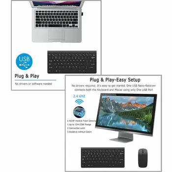 2.4 GHz Juhtmevaba Klaviatuur ja Hiir 78 võtmed klaviatuuri Kaugjuhtimispult smart TV, Sülearvuti, Sülearvuti, Lauaarvuti, TV Office Supplie