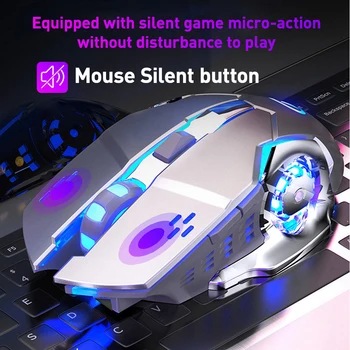 2.4 GHZ Wireless Gaming Mouse 6 Nuppu 1600DPI USB Optiline Laetav Arvuti Hiir Vaikne Mause Gamer Hiirte Koos PC Sülearvuti