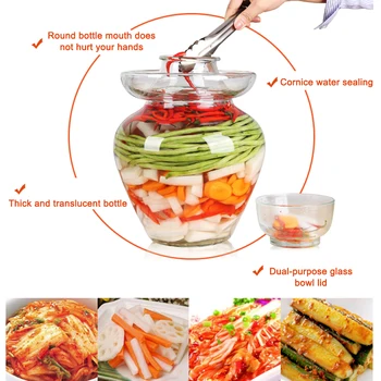 2.5/5KG Korea Selge Klaas Kimchi Jar Köök Paksenenud Purki Marineeritud Suur Konteiner Marineeritud Purki Marineeritud Silindri Suletud Purkide