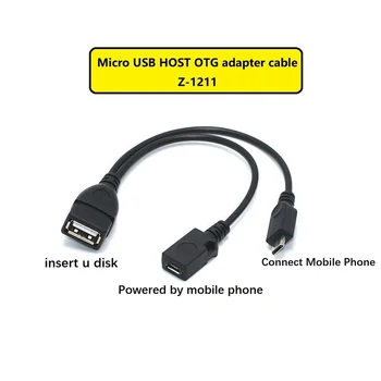 2 In 1 OTG Adapter, Micro USB Host Võimsus Y Splitter USB micro 5 Pin Mees Naine Juhe Android Telefoni Tarvikud