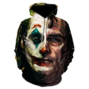 2021 kevadel Uusim Kloun 3D Trükitud Pikkade Varrukatega Meeste Joker Nägu Juhuslik Mees on Hupparit Naljakas Hupparit Tops tee sudadera hombre