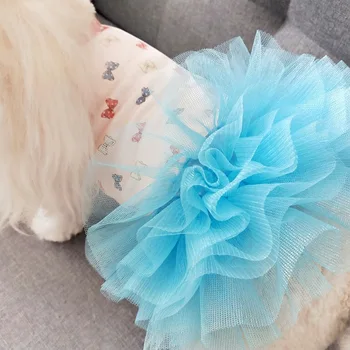 2021 Kuum Pet Suvel Tutu Seelik Vibu Trükitud Silma Mood Petticoat Seelik Väike Koer kostüüm Teddy Suvel Kahe Jalaga Riided Õhuke