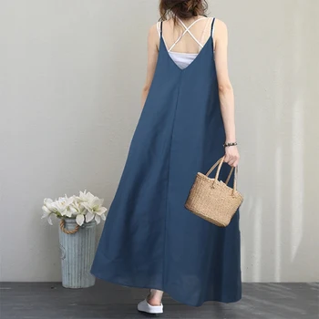2021 Suvel Naiste OL Kleit Vabaaja Veetmise Spagetid Rihm Must Varrukateta Kleit Jaapani Stiilis Maxi Kleit Vestidos Pluss Suurus