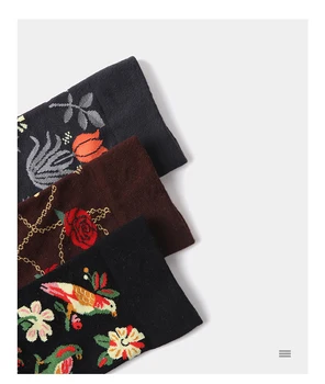 2021 Uus Kevad Sokk Vintage Õie Printida Värviline Kootud Sokid Naiste Harajuku Sokid Naiste Hip-Pop Stiilis Lahe Sokid
