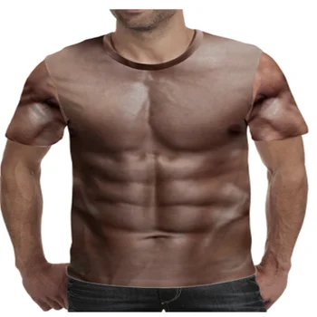 2021 uus lihaste meeste 3D trükkimine T-särgi ümber kaela lühikeste varrukatega daamid T-särk meeste vabaaja daamid T-särk