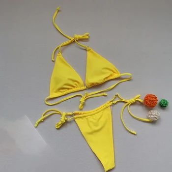 2021 Uus Micro Bikini Määrata, Tahke Supelrõivad Naiste Ujumistrikood Naine Brasiilia Sidemega trikoo Biquini Rannas Kannan S-XL