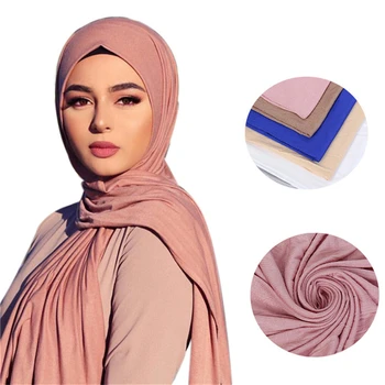 2021 Uus Moslemi Hijab Naised Jersey Sall, Sallid ja Wrapid Plain Hijabs Turban Foulard Femme Araabia Naine, Pea Sall Kopftuch