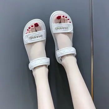 2021 uus suvi korter sandaalid naiste kingad gladiaator avatud varvas lukk pehme jelly sandaalid naiste daamid korter platvorm sandaalid