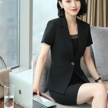 2021 uus suvine must office professional wear Temperament Slim Värviga Pintsak Jakk Vabaaja seelik sobib Kahe-töö
