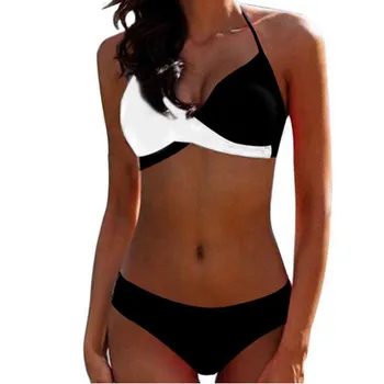 2021 Uus Ujumistrikoo Bikini Sexy Raske Pakett Jagada Ujumistrikood Värvi Sobitamise Bikini, Must Ja Valge Suured Euroopa Bikiinid Sobivad