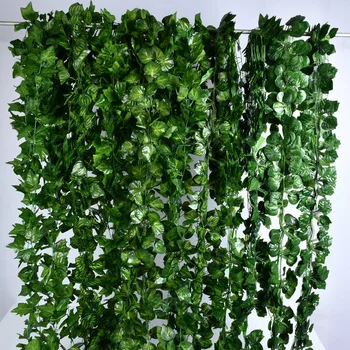 230Cm Roheline Silk Kunstlik Rippuvad Lehed Vanik Taimed Viinamarjalehed Võltsitud Pugeja Rohelust Kodus Pulmapidu Aia Kaunistamiseks