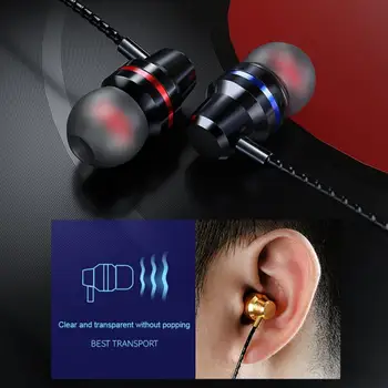 3,5 mm Metallist Juhtmega Kõrvaklapid Vastupidav Pinge-vastupidavad Stereo Kaabel, In-Ear Kõrvaklapid Koos Müra Tühistamises Mikrofon