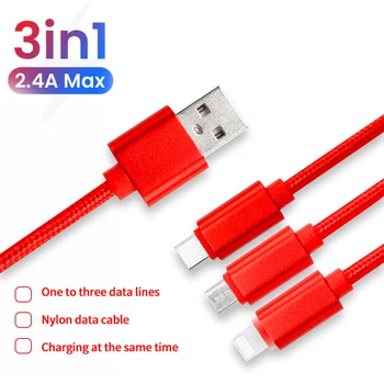 3 in 1 USB-C Kaabel Xiaomi Redmi Lisa 10 Pro USB Type C 3A Kiire Telefon Laadija Huawei P40 Pro C-Tüüpi Laadija, USB-Kaabel C