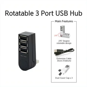 3 In1 Pöörlev USB Hub 2.0 Multi-USB 2.0 Hub-USB-Jaoturi Suure Kiirusega 3 liidest, Mitme Expander 2.0-Hab Laptop PC Arvuti