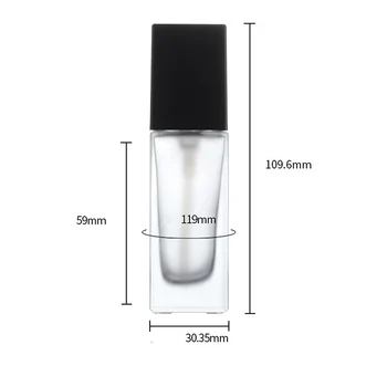 30ML Selge, Emulsioon-ja Kosmeetikatooted pakendikonteinerite Kreem Vedel Korduvtäidetavaid Pudelid Sihtasutus Square Selge Klaas Pump-Pudel