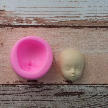 3D-Baby Nägu Polymer Clay Vaik Hallitusseened Tüdruk Pea Inimese Nägu Fondant Kook Dekoreerimiseks Vahend Hallituse Silikoon